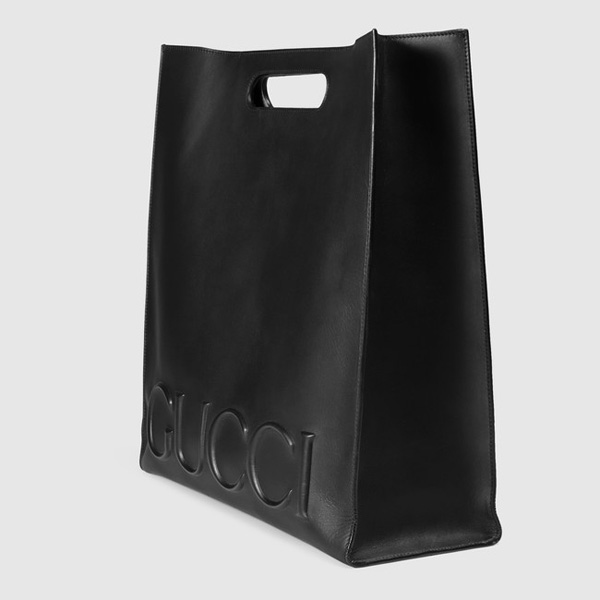 グッチ 2017新作入手困難 グッチスーパーコピー セレブ愛用 XL ビッグレザートート Black 415883 CVL20 1000